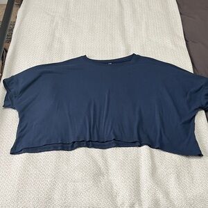 Relaxed Navy Boxy Crop Top